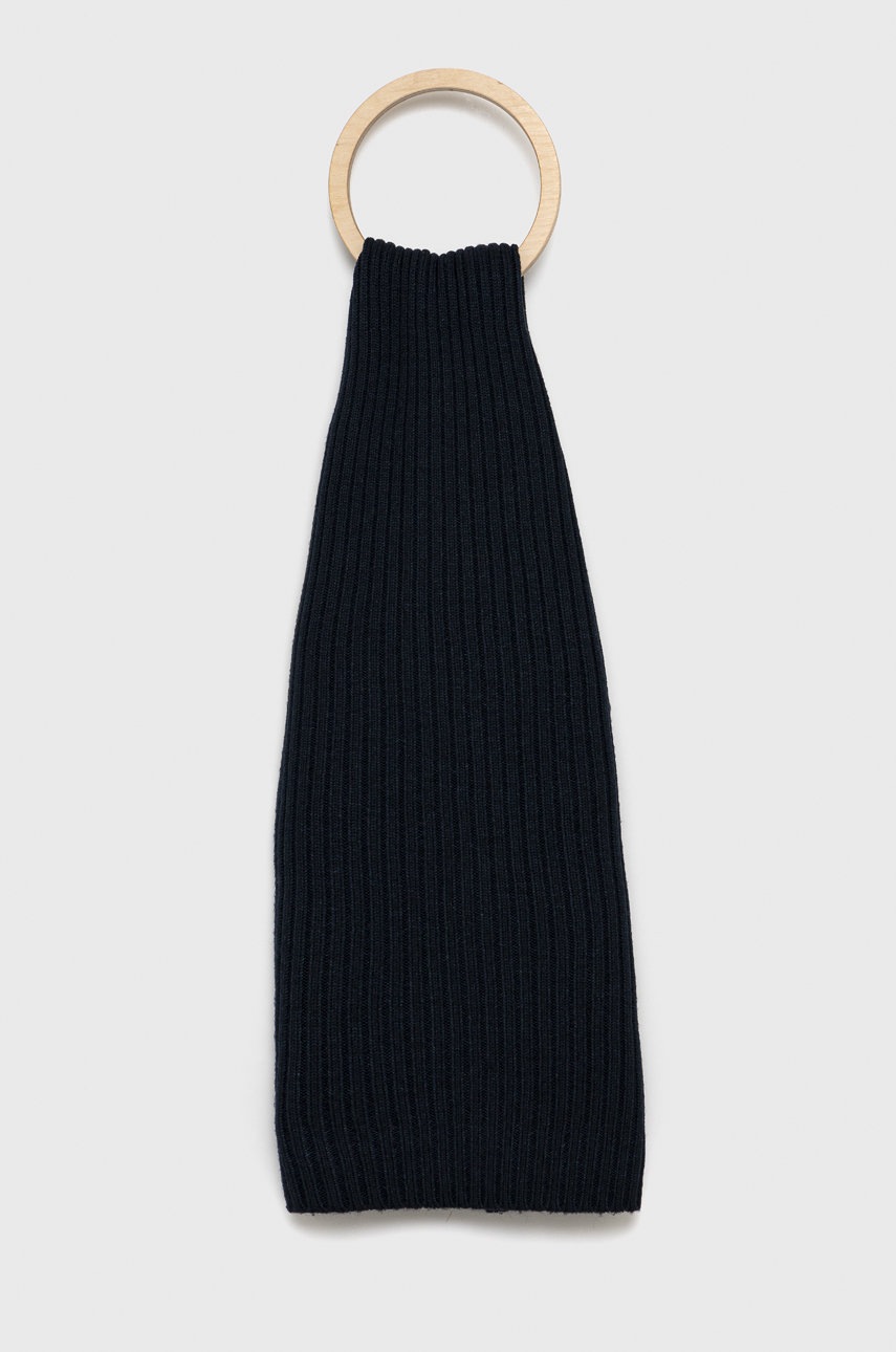 

Boss - Вълнен шал Boss Casual, Тъмносин