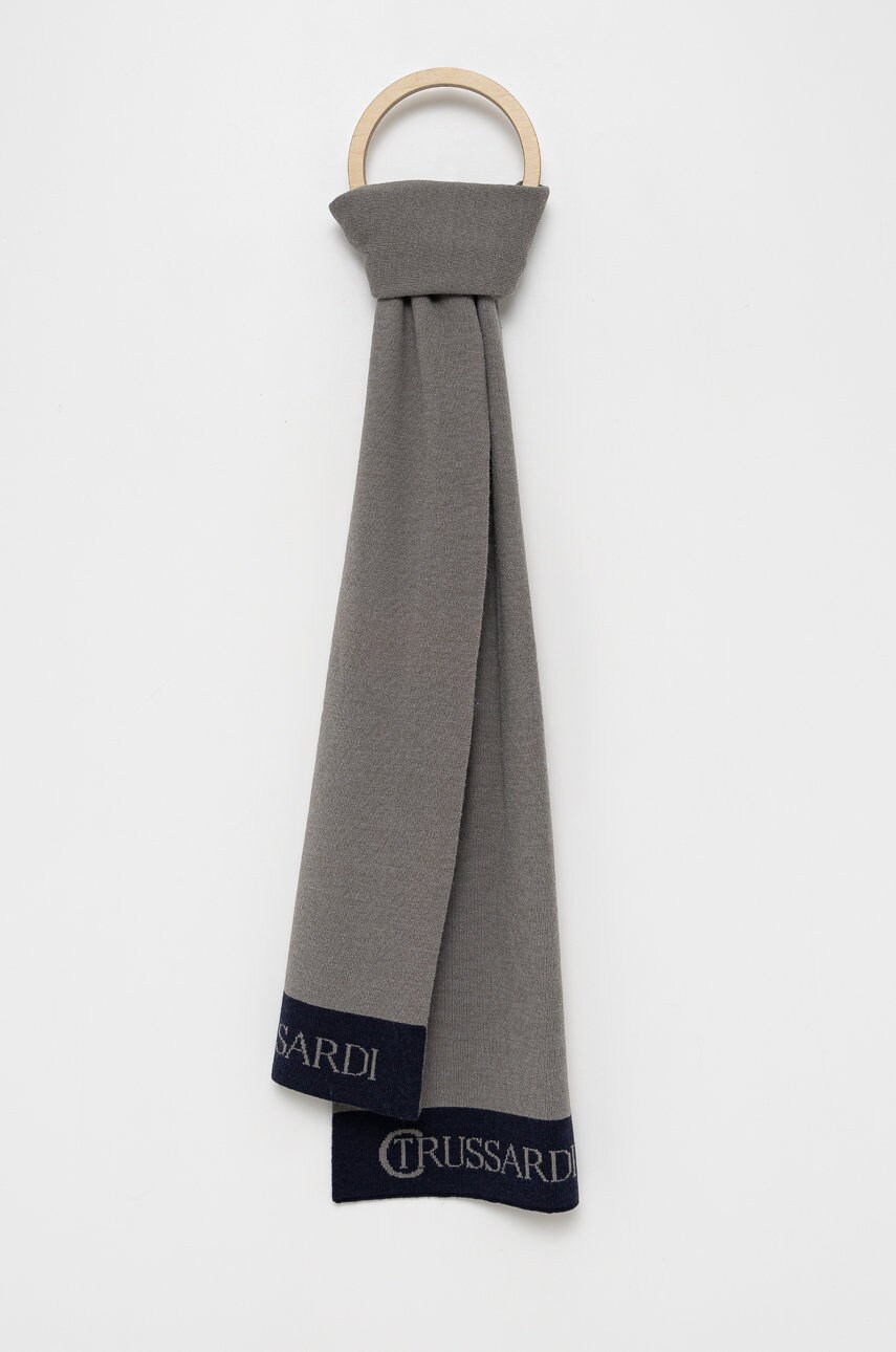 Trussardi fular bărbați, culoarea gri