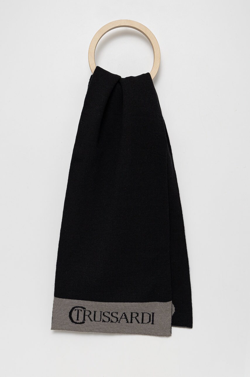 

Шал Trussardi мъжки в черно, Черен