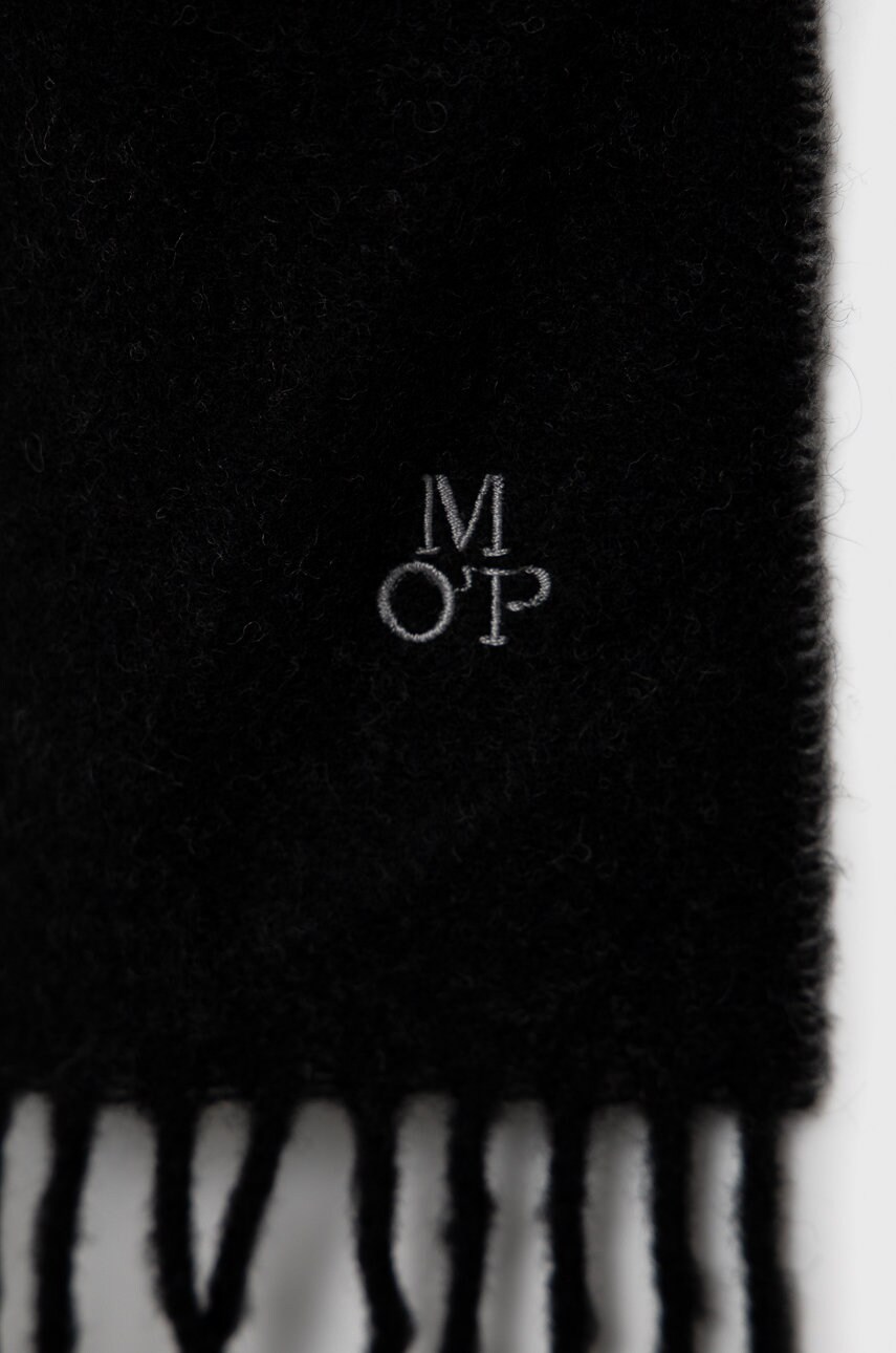 

Шерстяной шарф Marc O'Polo цвет чёрный гладкий