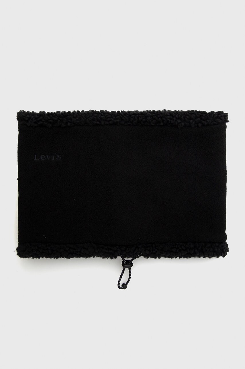 Levi's fular împletit bărbați, culoarea negru, material neted
