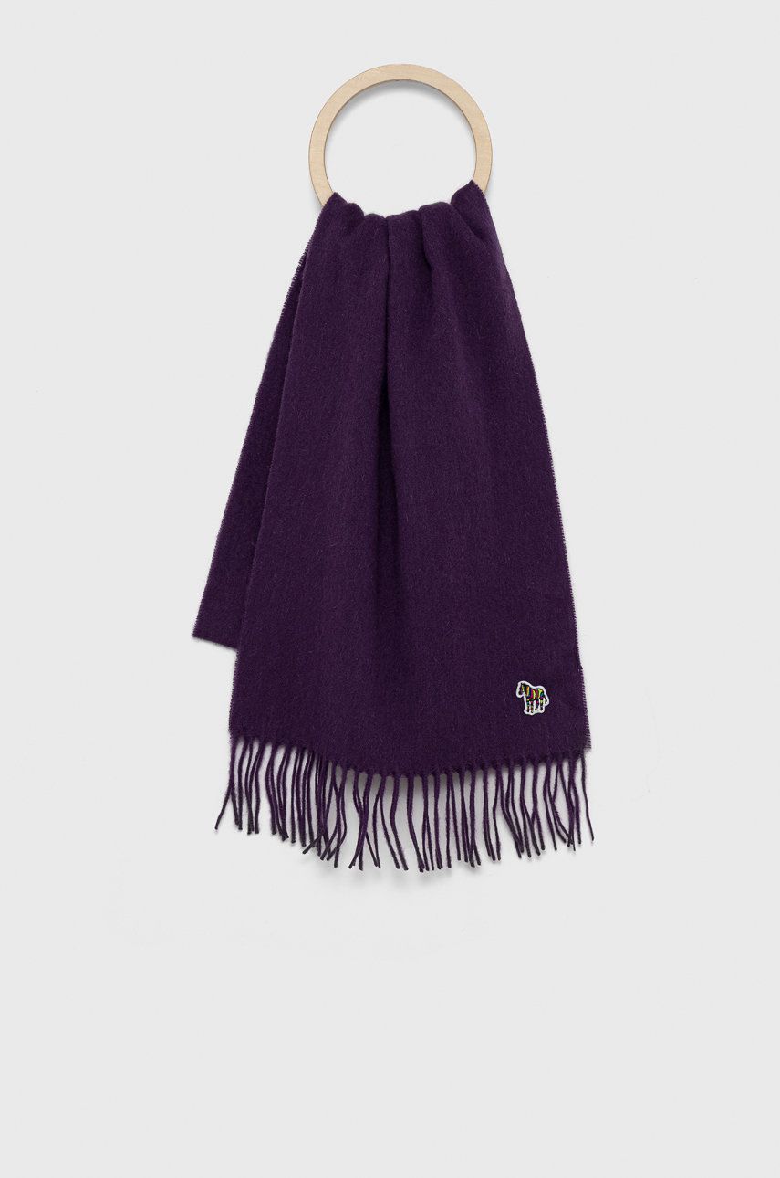 PS Paul Smith Eșarfă de lână culoarea violet, material neted answear.ro imagine 2022 reducere