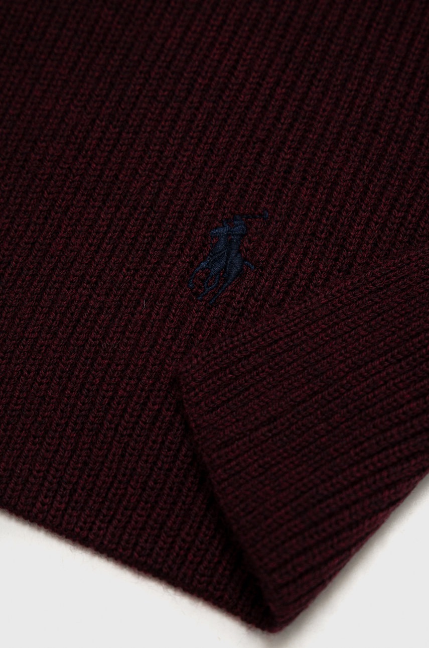 

Вовняний шарф Polo Ralph Lauren колір бордовий гладкий