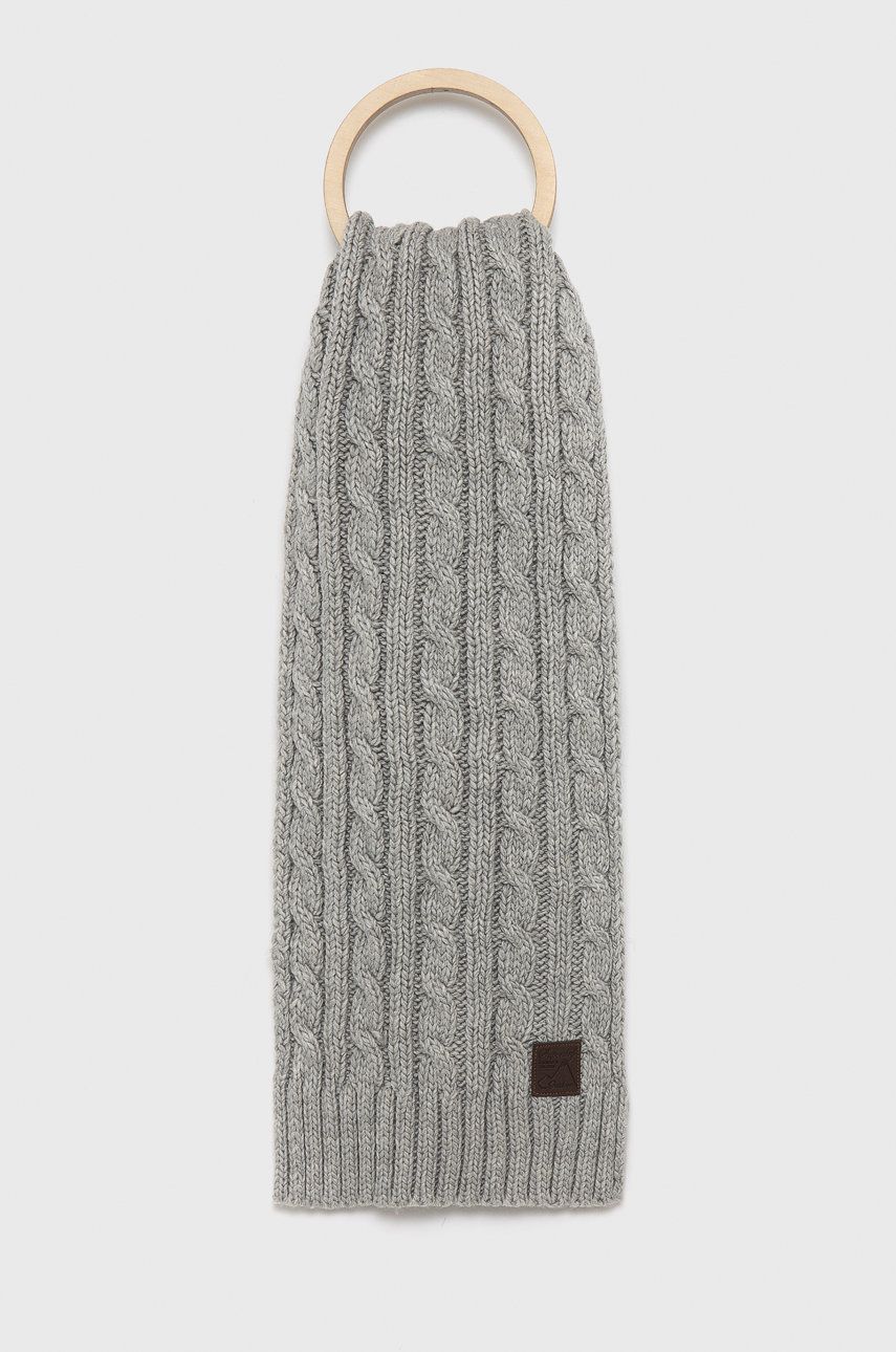 Superdry Eșarfă din amestec de lână culoarea gri, material neted answear.ro