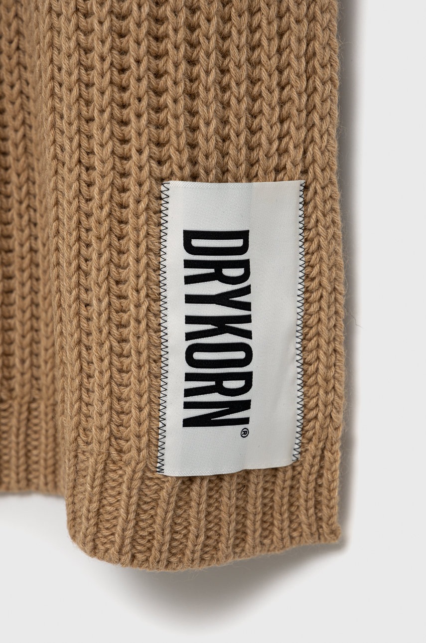 

Вовняний шарф Drykorn колір коричневий гладкий