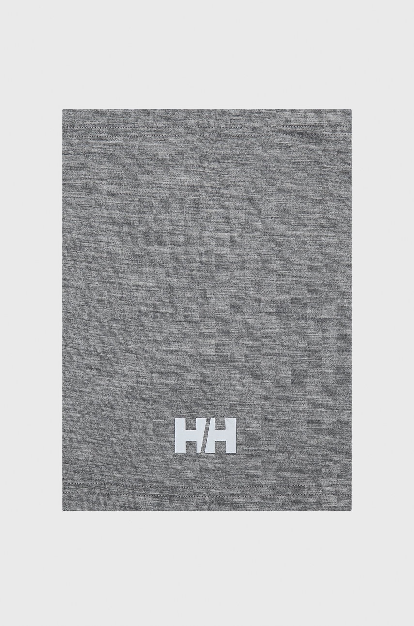 

Шерстяной снуд Helly Hansen цвет серый с принтом