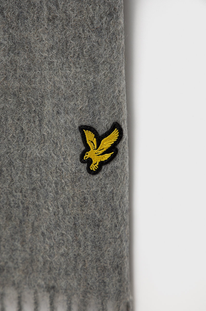 

Вовняний шарф Lyle & Scott колір сірий меланж