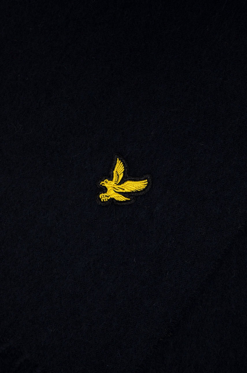 

Шерстяной шарф Lyle & Scott цвет синий гладкий