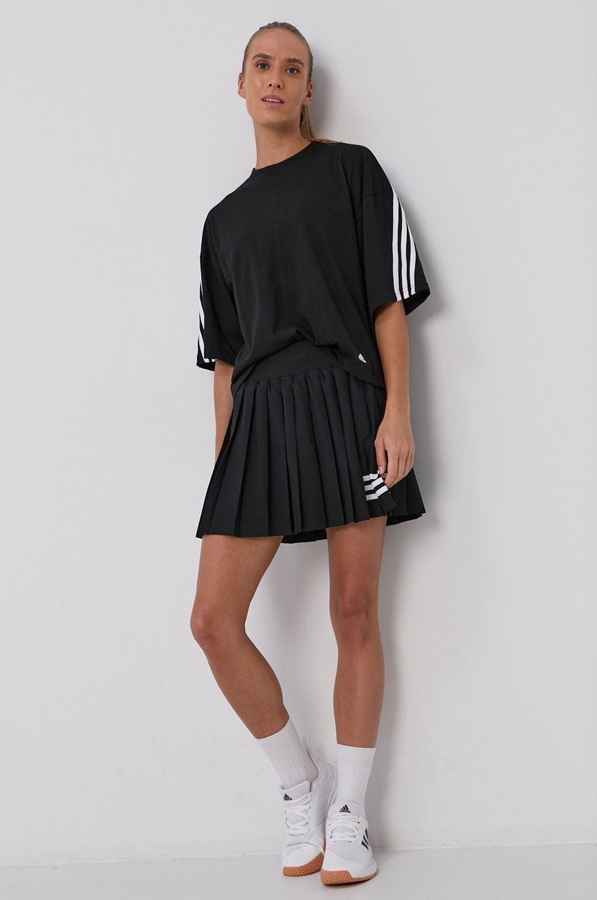 

Юбка adidas Performance GL5468 цвет чёрный mini расклешённая