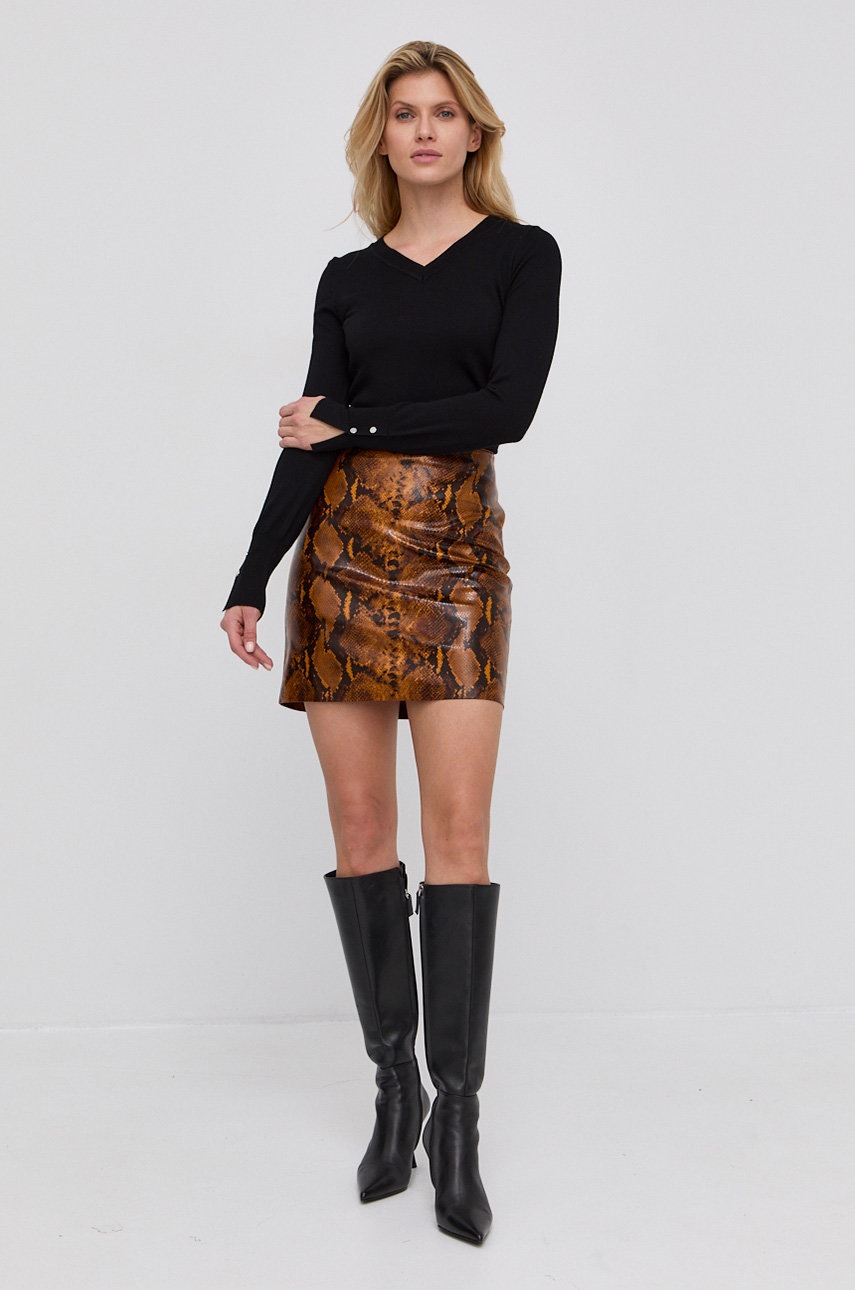 

Спідниця Pinko колір чорний mini розкльошена
