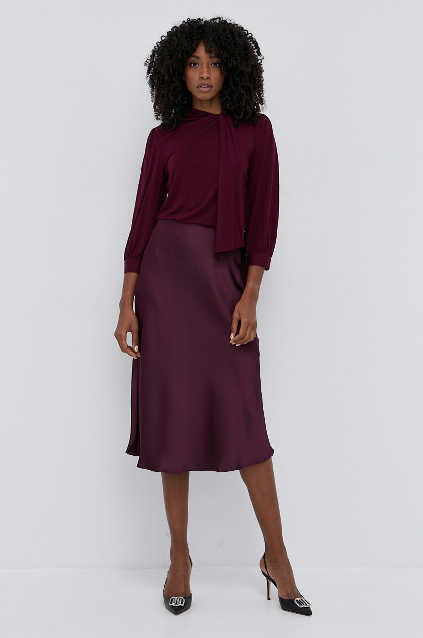 

Юбка Lauren Ralph Lauren цвет бордовый midi прямая