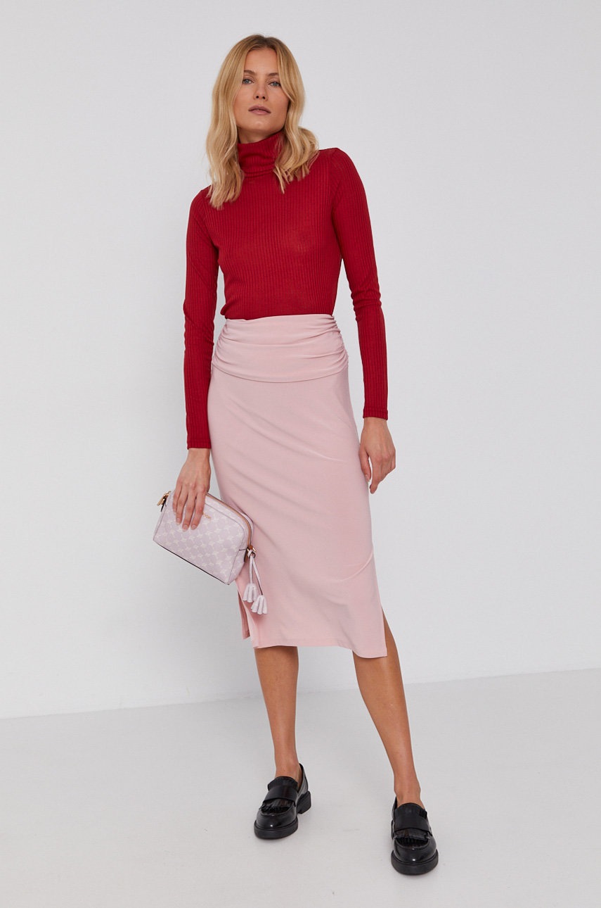 

Юбка Dkny цвет розовый midi прямая