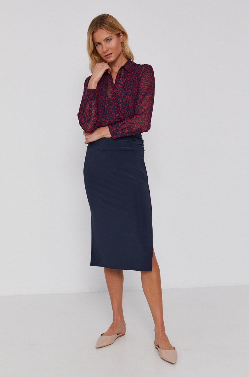 

Юбка Dkny цвет синий midi прямая