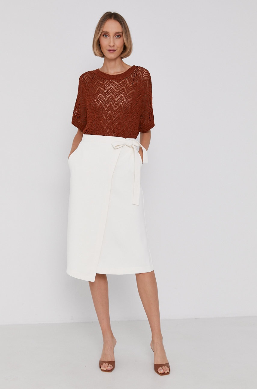 

Юбка Dkny цвет кремовый midi расклешённая