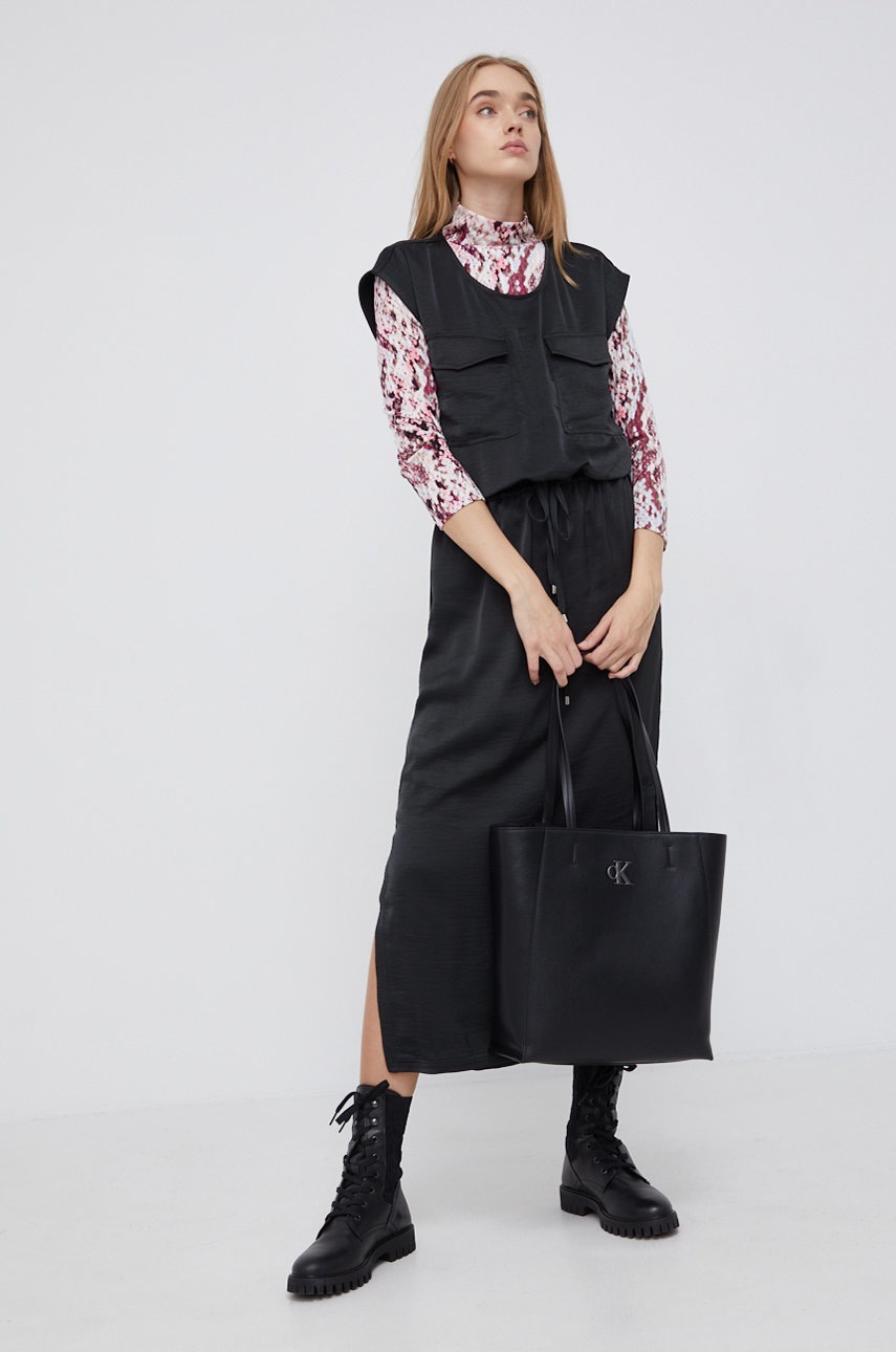 

Спідниця Dkny колір чорний midi пряма