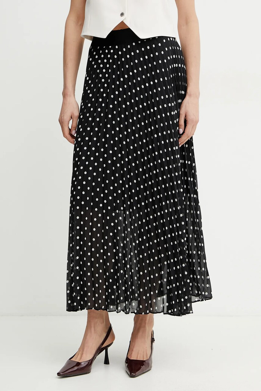 Morgan fusta culoarea negru, midi, evazati