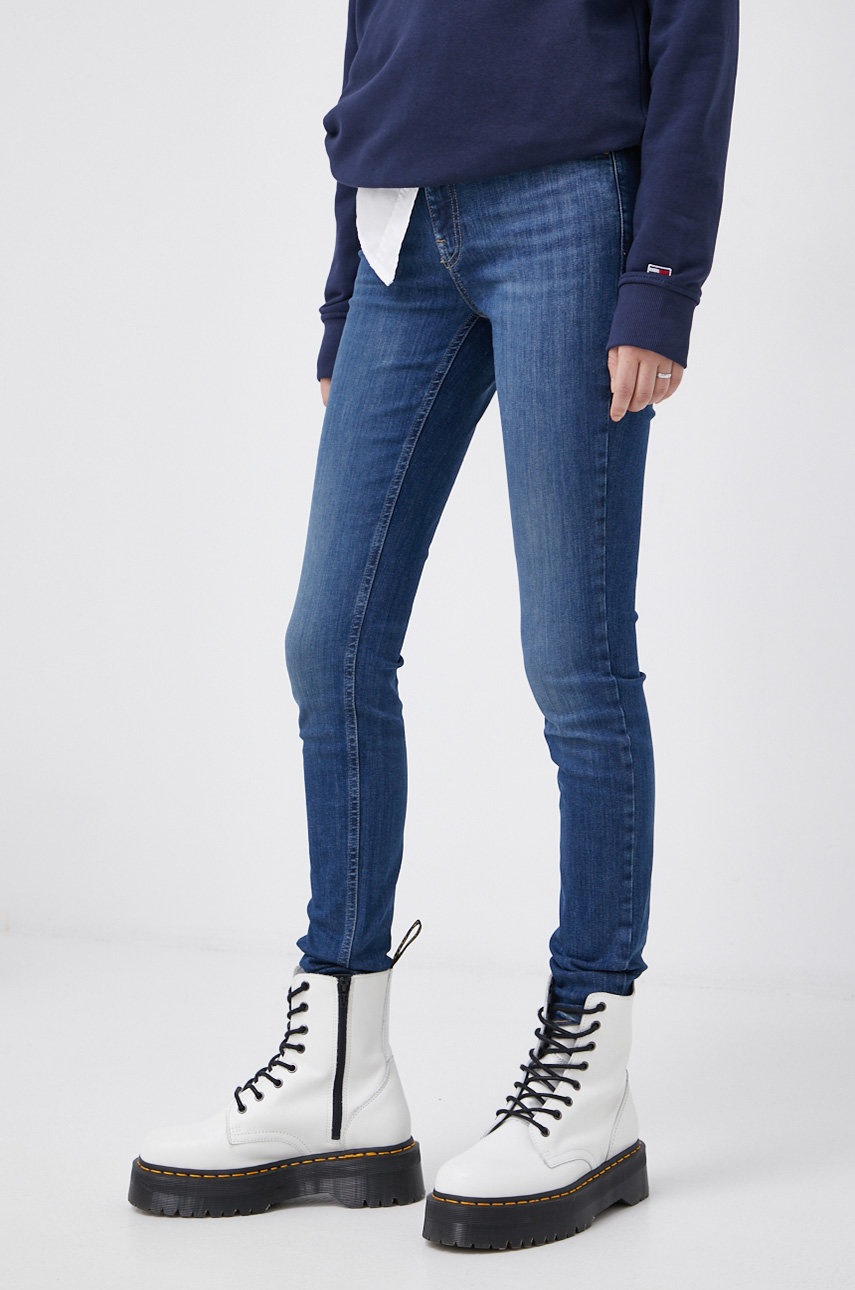 

Дънки Tommy Jeans Nora дамски със стандартна талия, Син