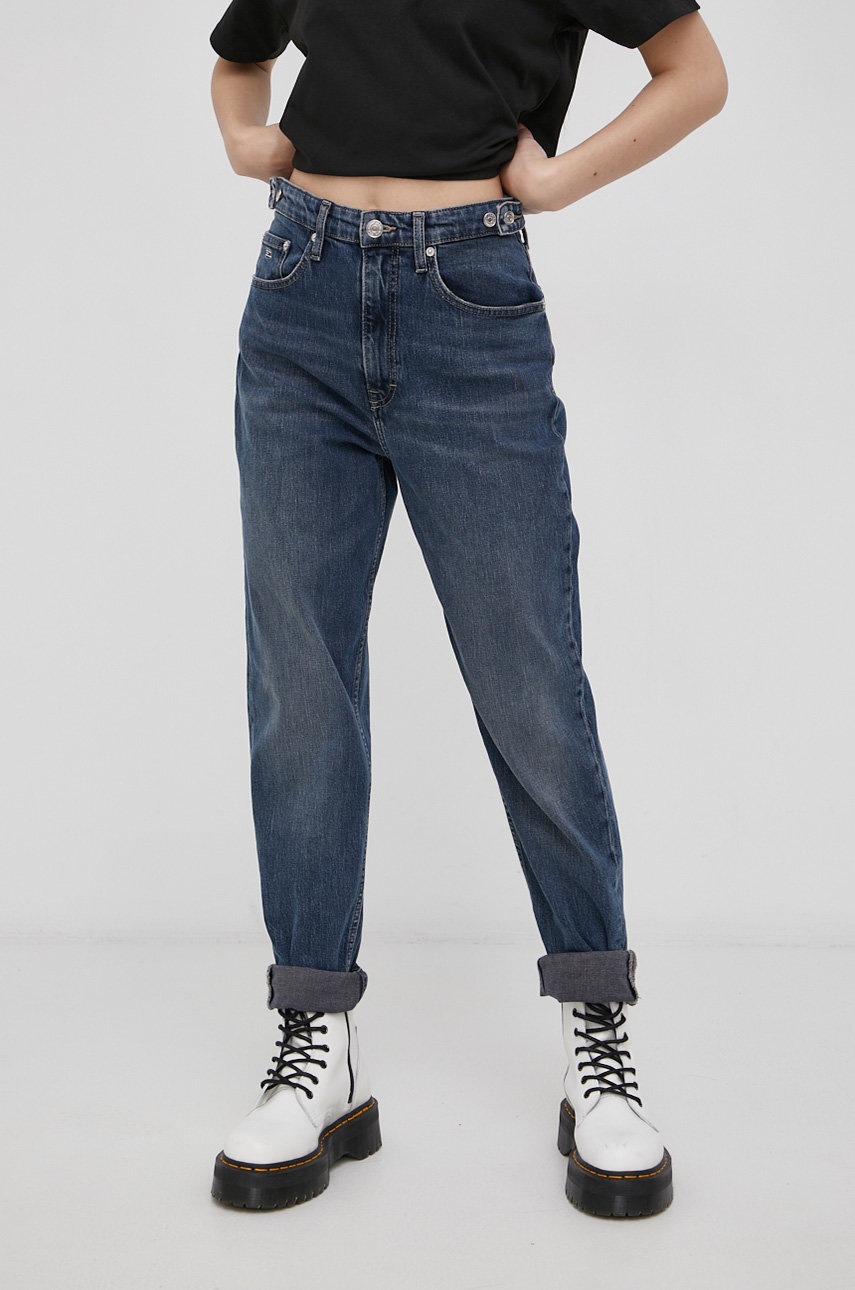 

Дънки Tommy Jeans дамски с висока талия, Тъмносин