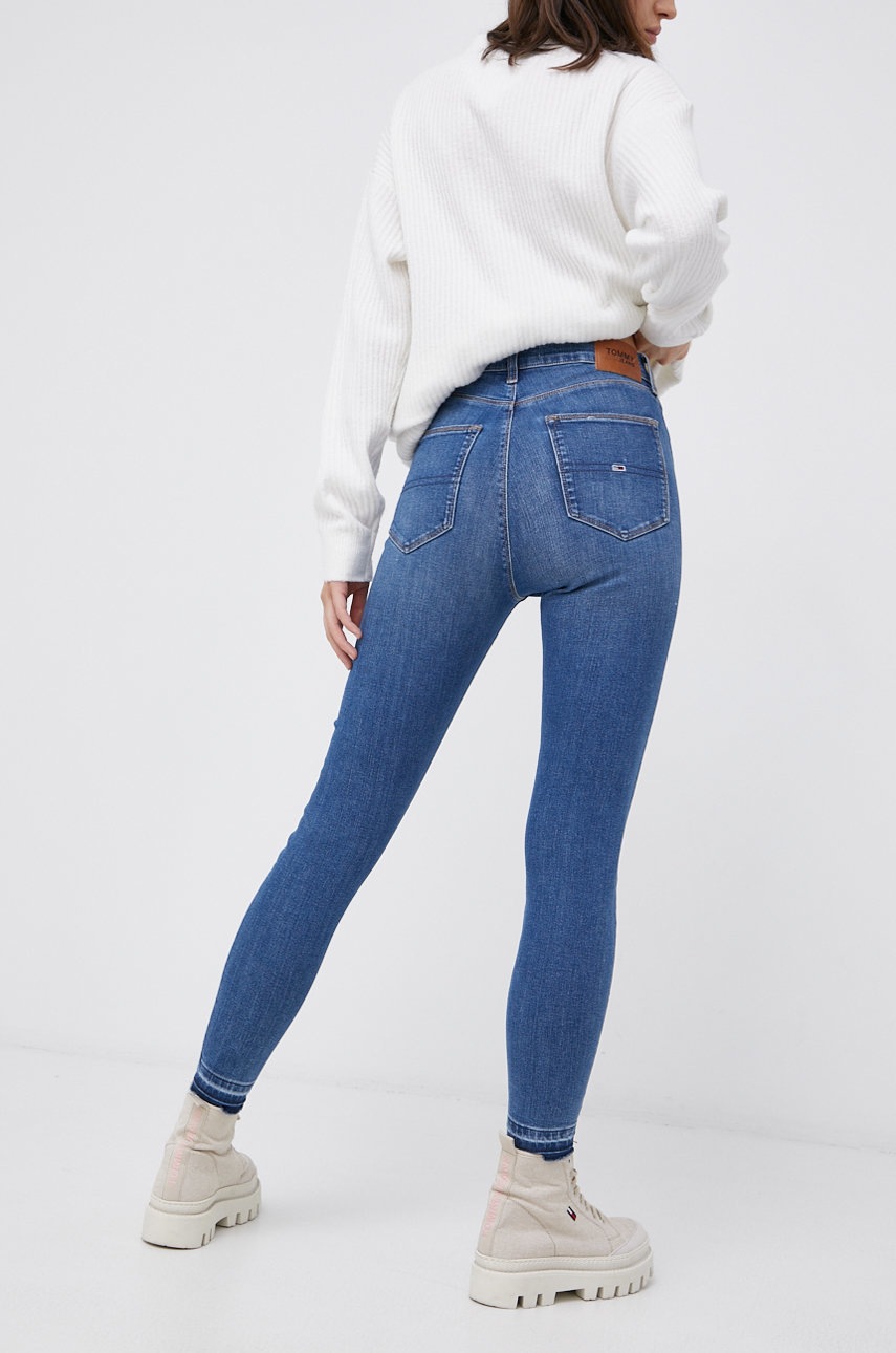 

Дънки Tommy Jeans дамски с висока талия, Син