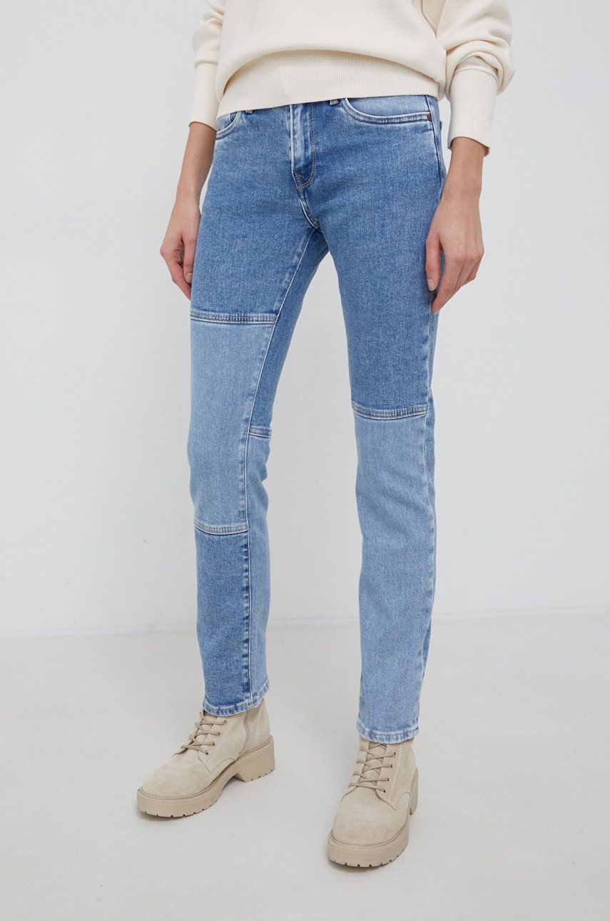 Pepe Jeans Jeans Grace Two Tone femei, high waist answear.ro imagine 2022 13clothing.ro