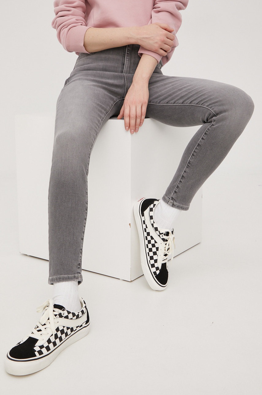 

Дънки Tommy Jeans дамски с висока талия, Сив