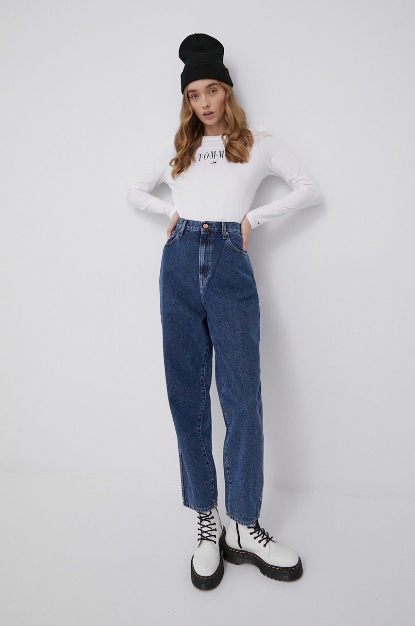 

Хлопковые джинсы Tommy Jeans женские высокая посадка