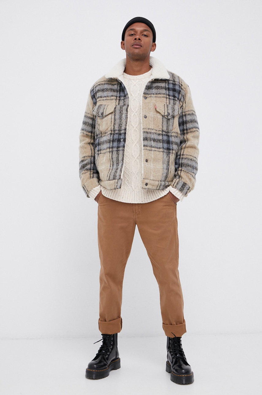 

Штани Wrangler чоловічі колір коричневий фасон chinos