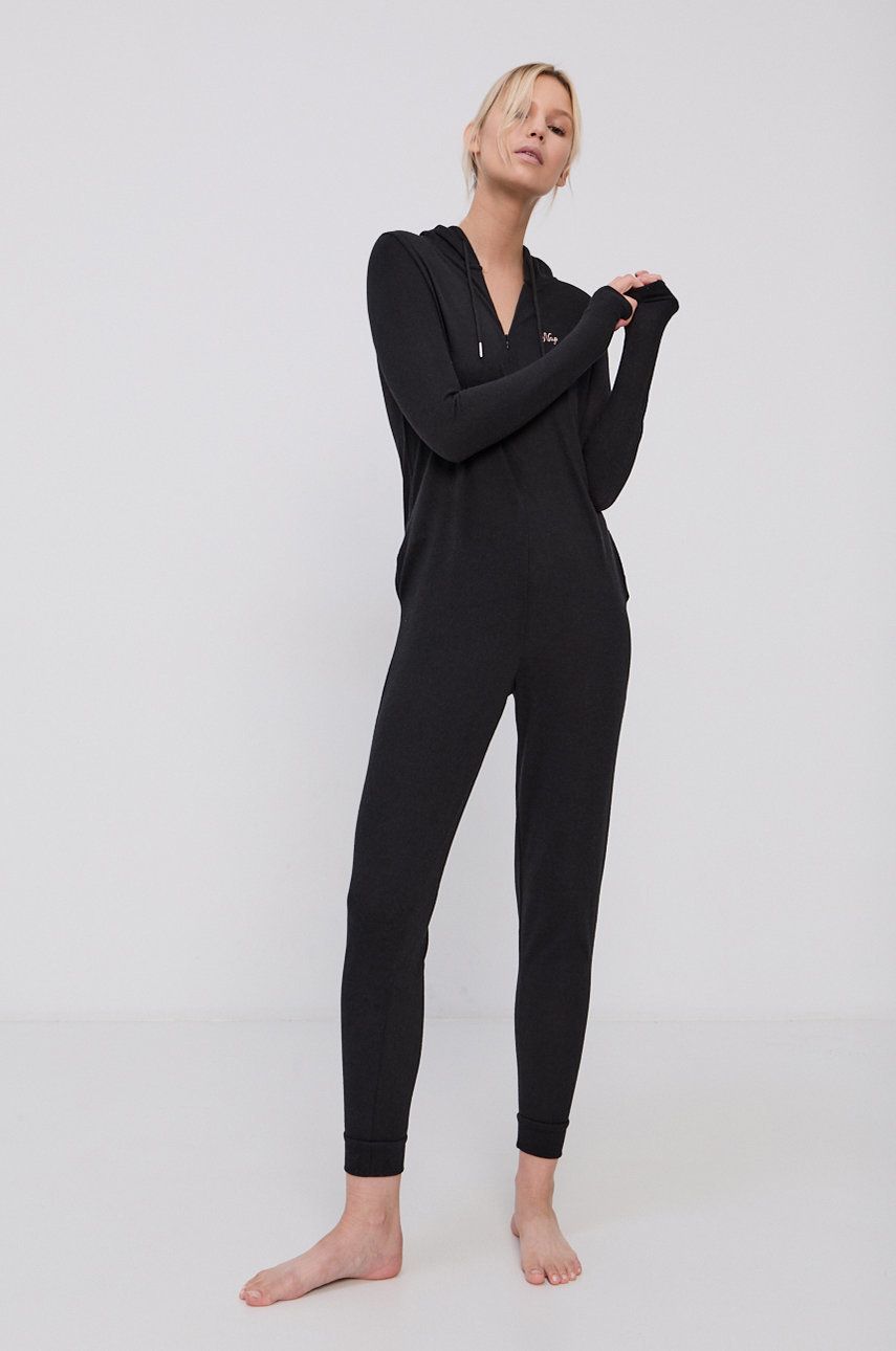 Brave Soul Salopetă pijama culoarea negru answear.ro imagine noua lenjerie-femei.ro