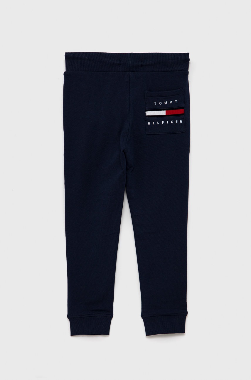 

Дитячі штани Tommy Hilfiger колір синій з аплікацією