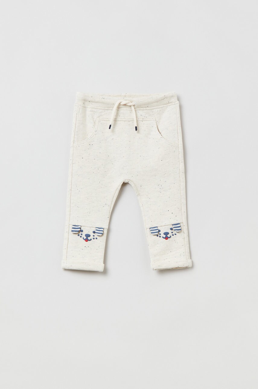 Ovs pantaloni copii culoarea galben, cu imprimeu