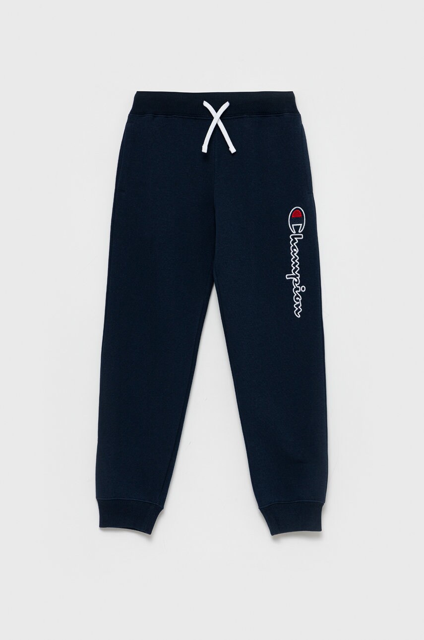 Champion pantaloni copii 305769 culoarea albastru marin, cu imprimeu