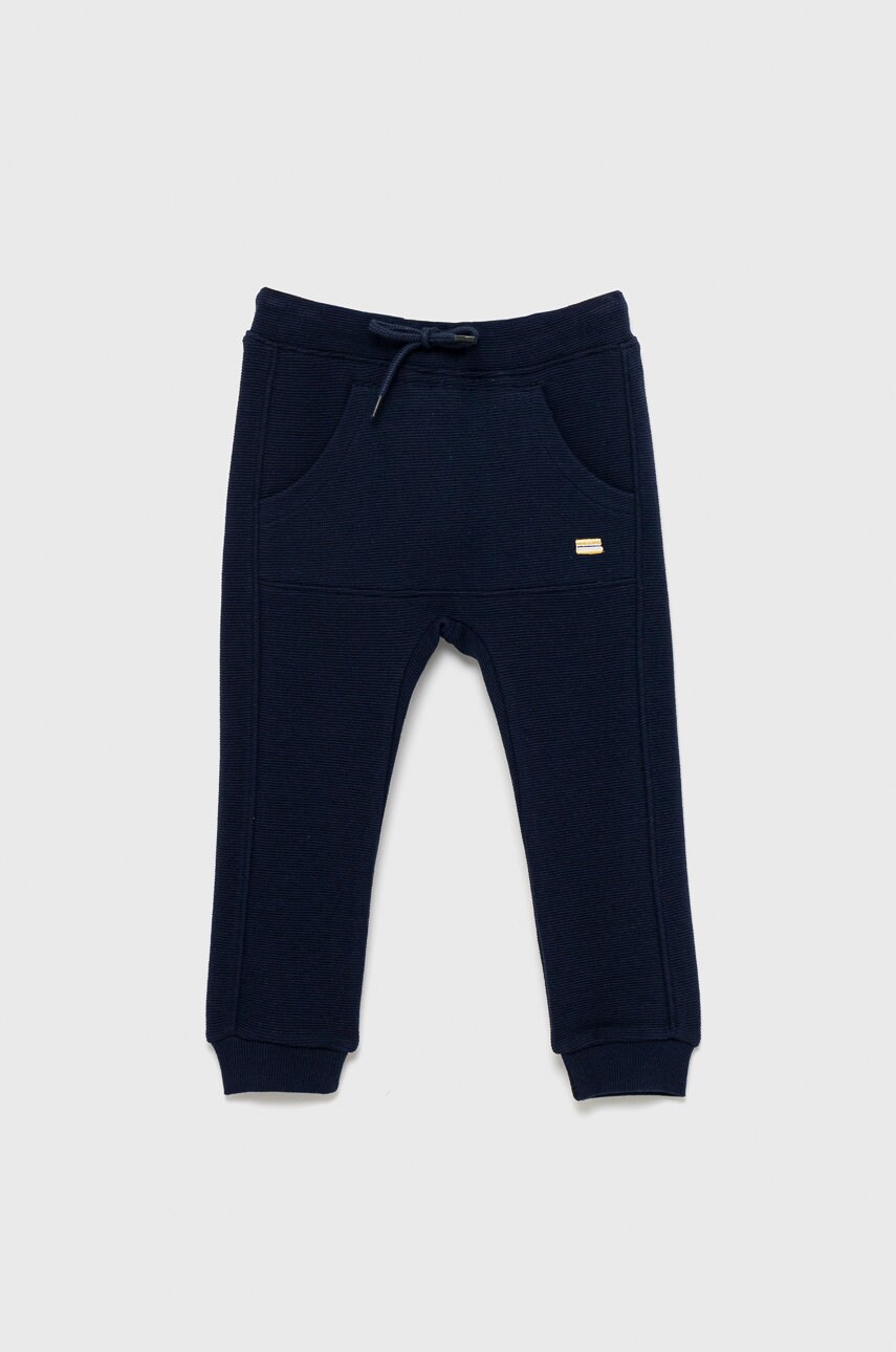 Birba&Trybeyond pantaloni de bumbac pentru copii culoarea albastru marin, material neted
