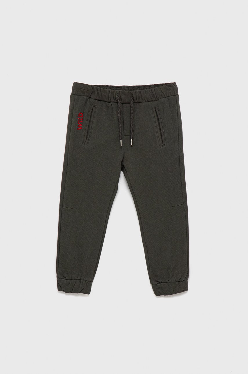 Birba&Trybeyond pantaloni de bumbac pentru copii culoarea verde, cu imprimeu