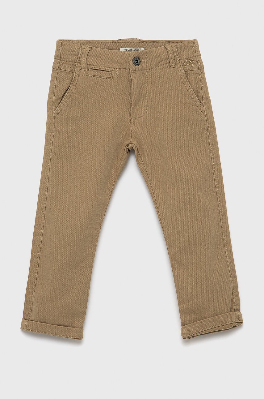 Birba&trybeyond pantaloni copii culoarea maro, material neted