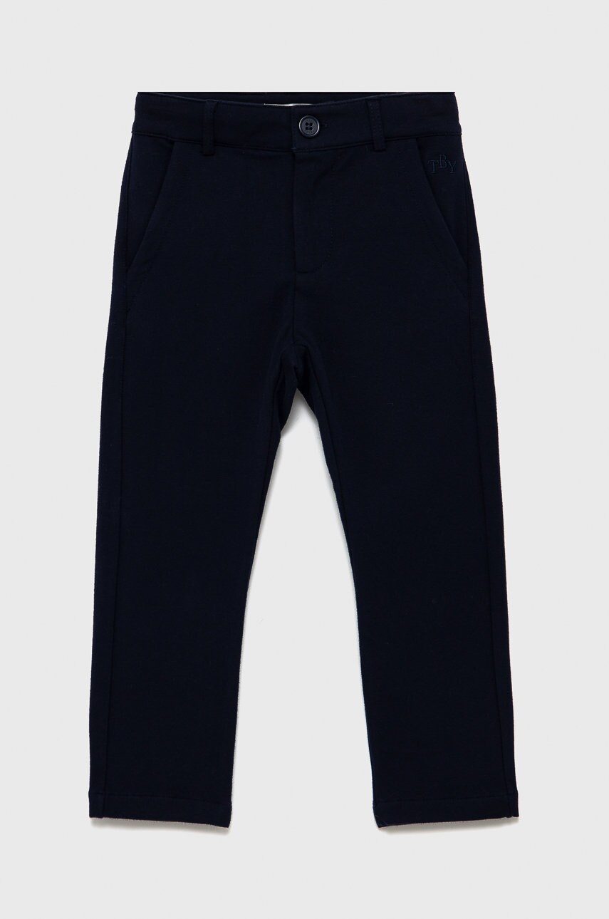 Birba&Trybeyond pantaloni copii culoarea albastru marin, material neted