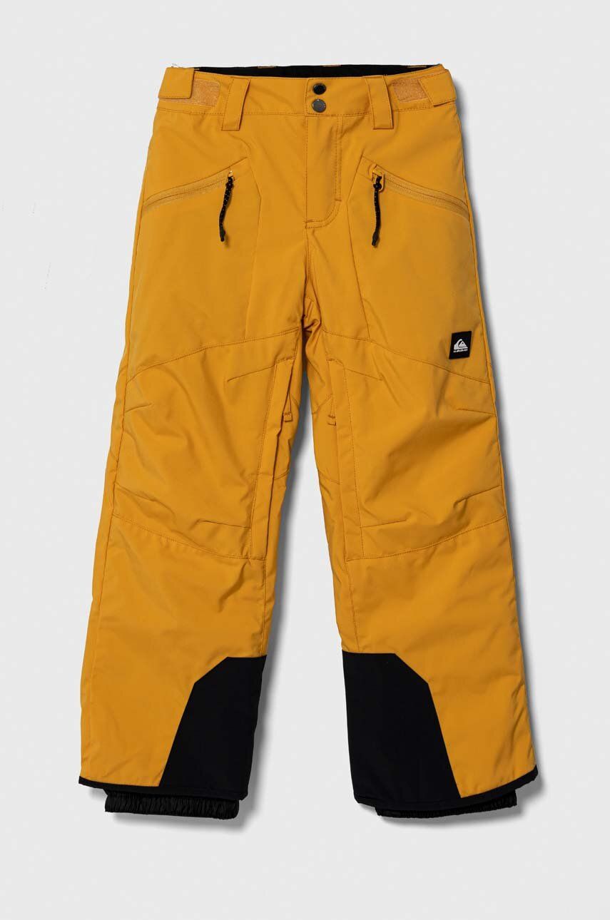 Levně Dětské kalhoty Quiksilver žlutá barva