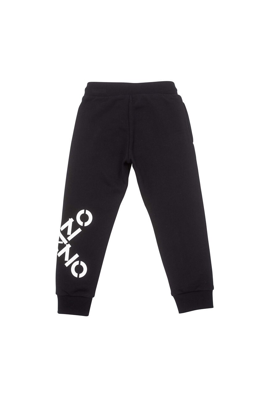 

Детские брюки Kenzo Kids цвет чёрный с принтом