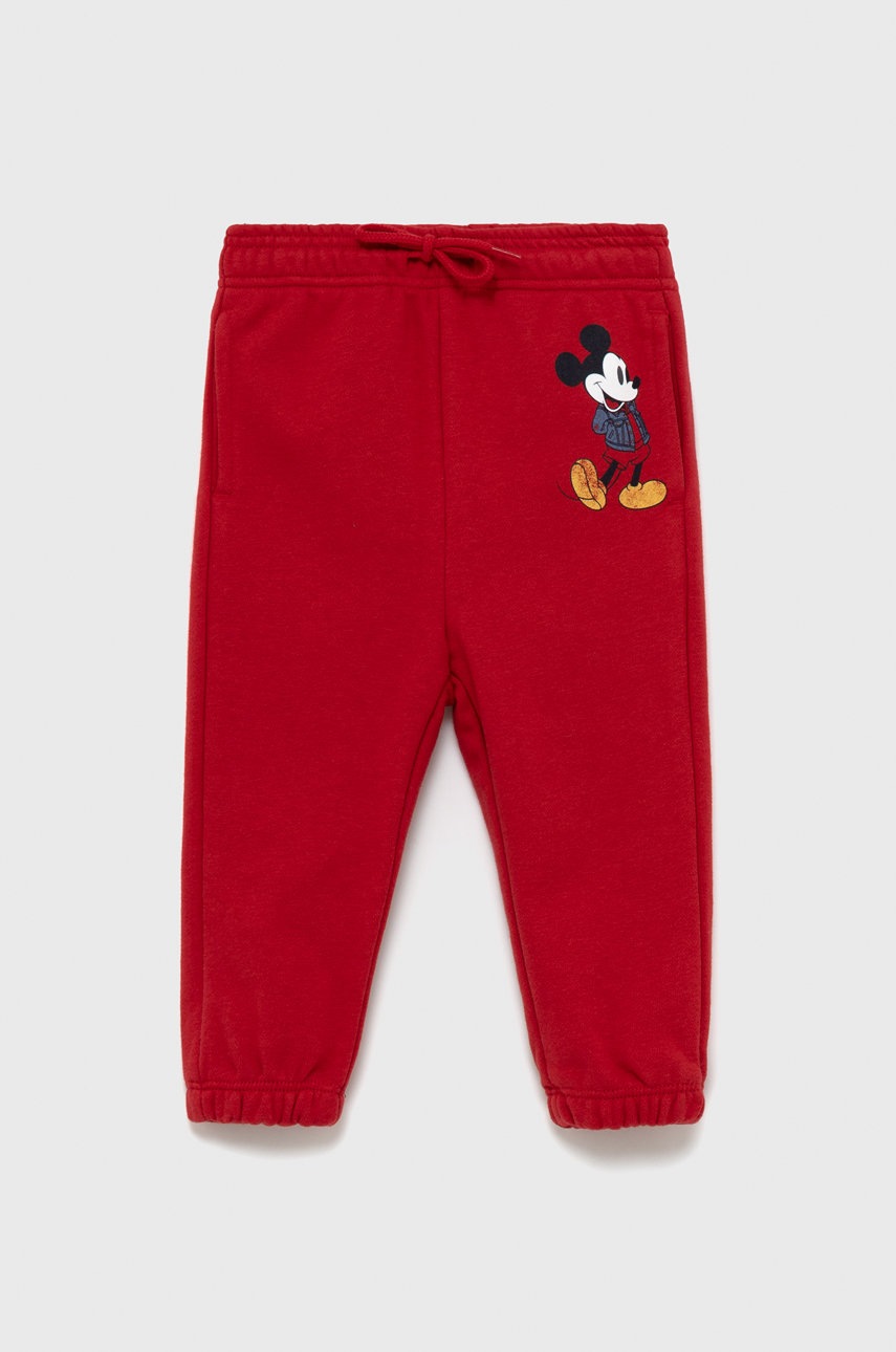 

Детски панталон GAP x Disney в червено с принт, Червен