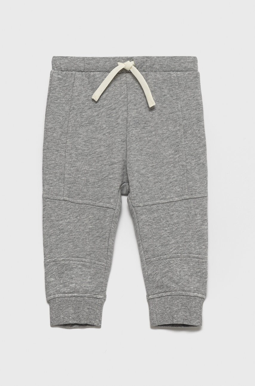 United Colors Of Benetton pantaloni de bumbac pentru copii culoarea gri, material neted