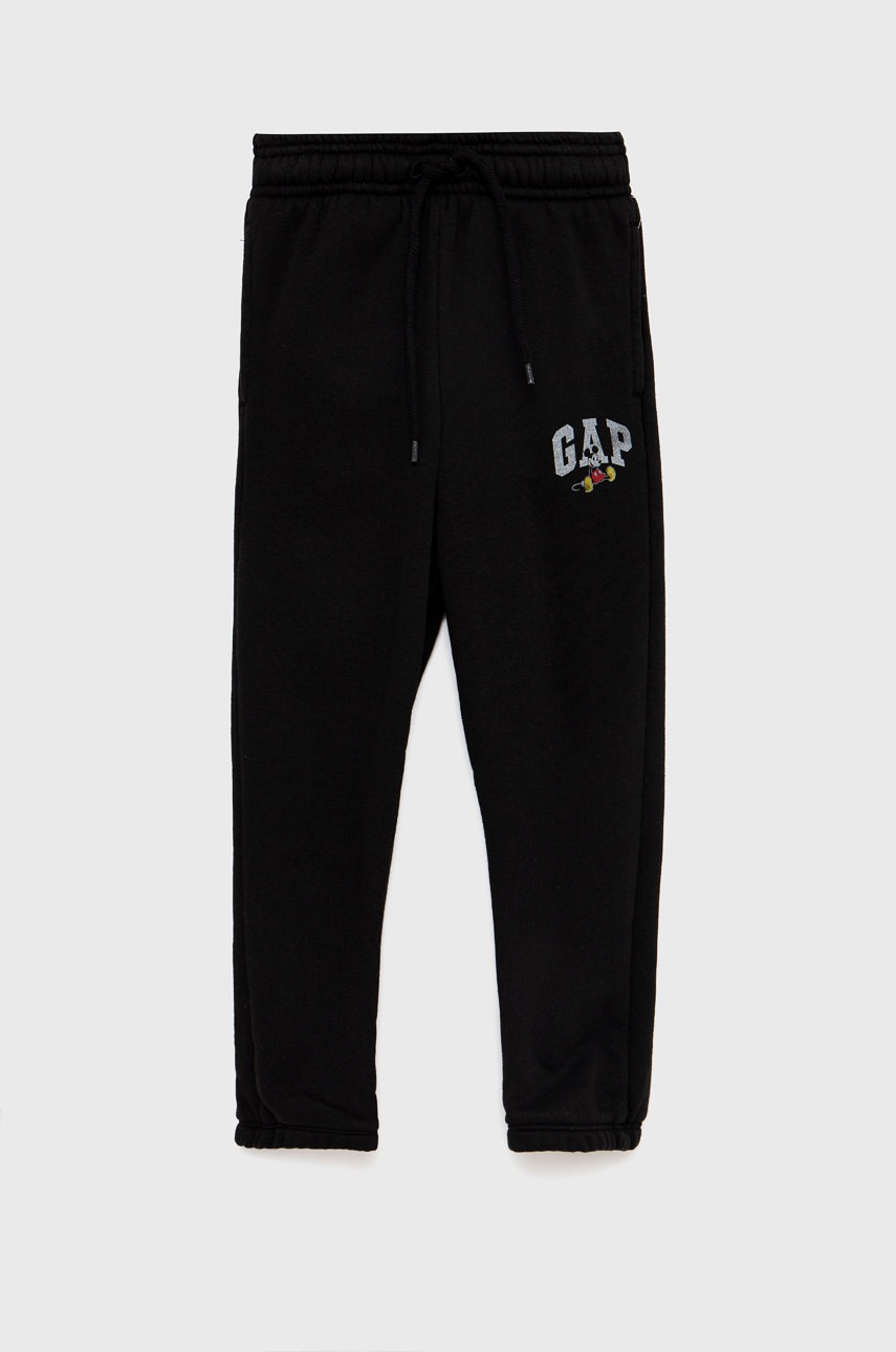 

Детски панталони GAP в черно с принт, Черен