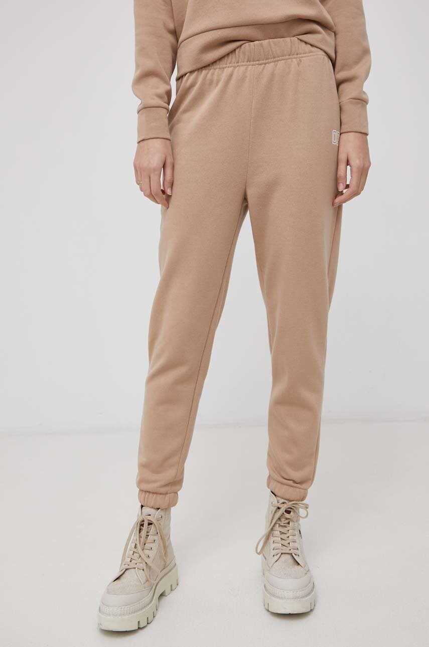 Only pantaloni femei, culoarea galben, material neted