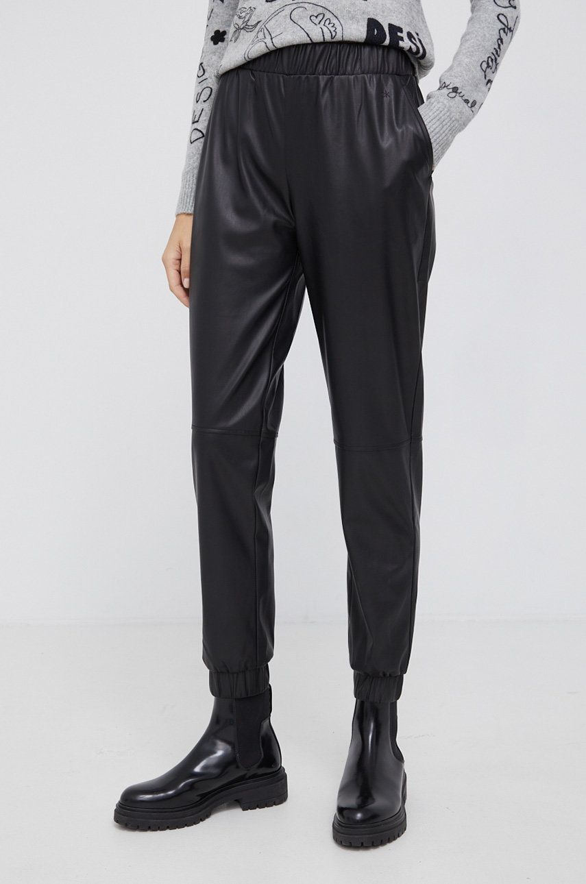 Calvin Klein Spodnie damskie kolor czarny joggery high waist