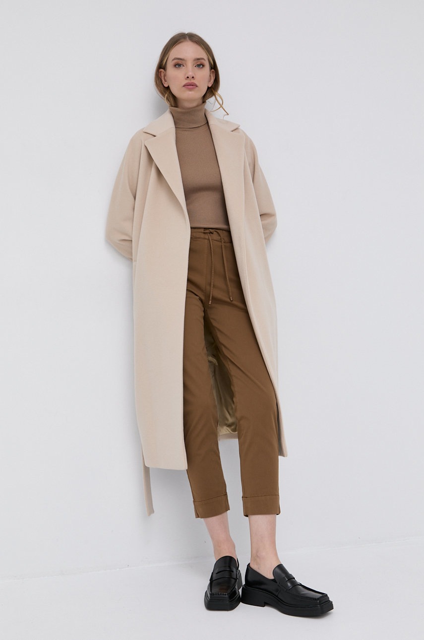 

Штани Max Mara Leisure жіночі колір коричневий фасон jogger висока посадка