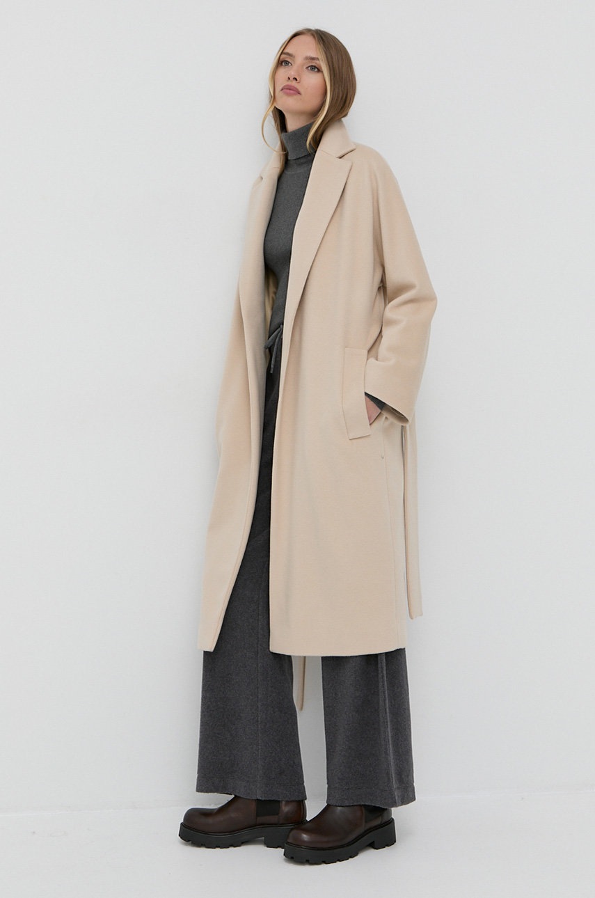 

Брюки Max Mara Leisure женские цвет серый широкие высокая посадка
