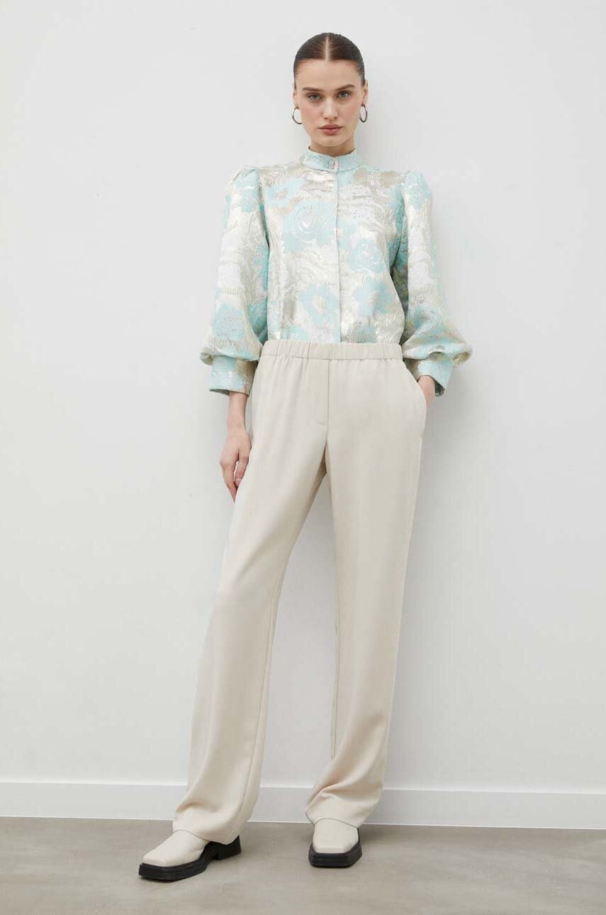 Παντελόνι Samsoe Samsoe χρώμα μπεζ φωτογραφία