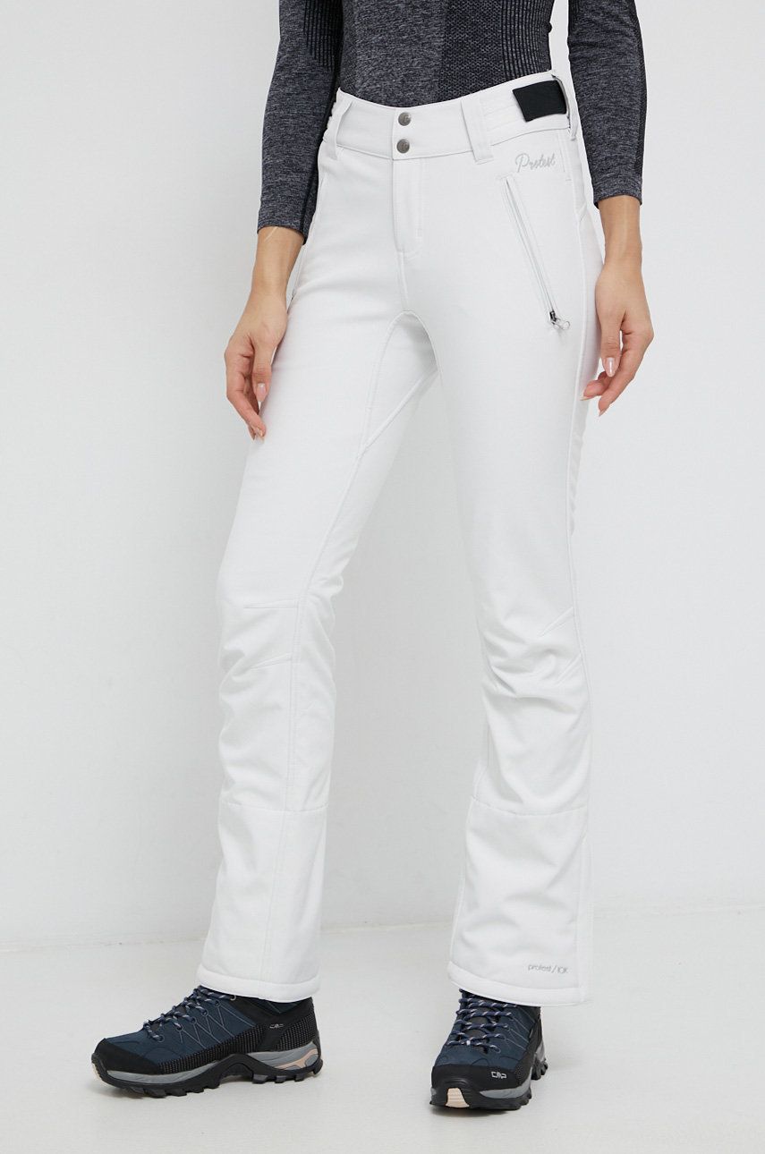 Protest Pantaloni femei, culoarea alb imagine reduceri black friday 2021 answear.ro