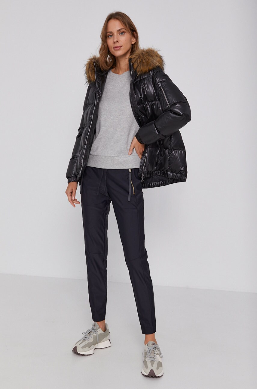 Joop! pantaloni femei, culoarea negru, mulat, medium waist