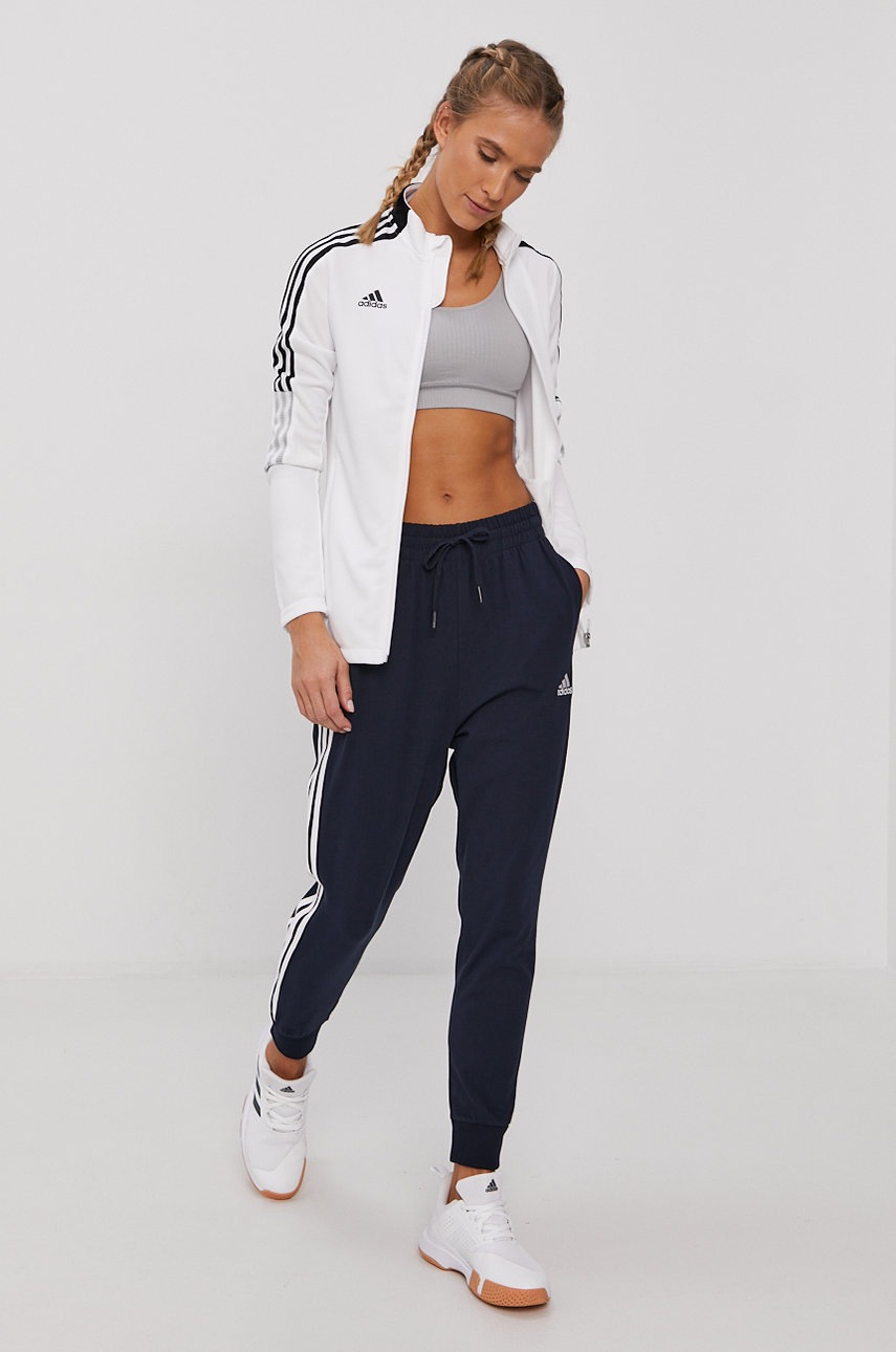 

Брюки adidas женские цвет синий гладкие