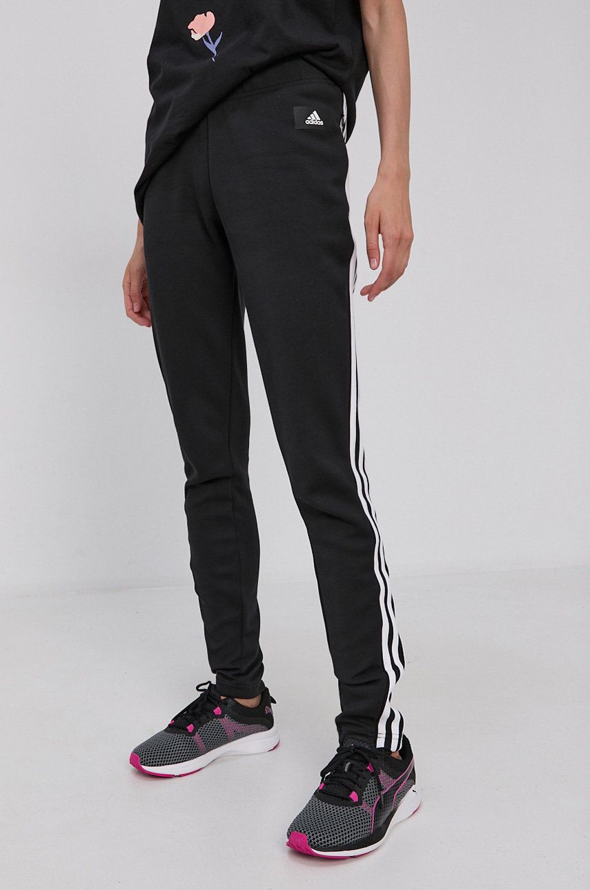 Adidas Performance Spodnie damskie kolor czarny gładkie