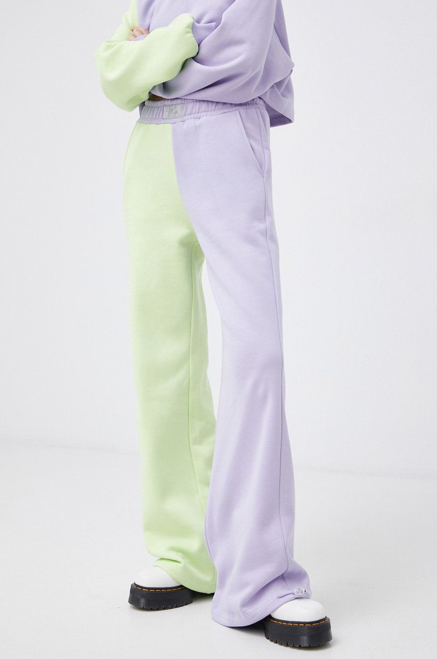 Local Heroes Pantaloni femei, culoarea violet, modelator answear.ro